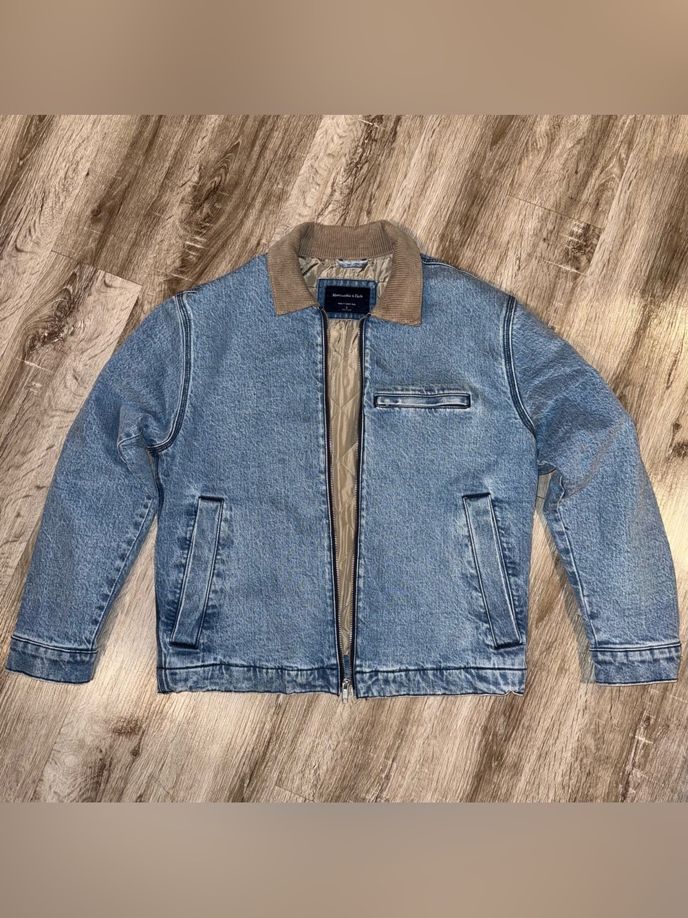 Abercrombie Corduroy Collar Denim Jacket Men's size Small